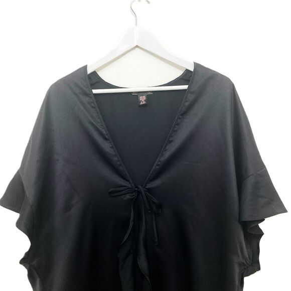 Victoria’s Secret Satin Ruffle Kimono Robe One Size Short Flutter Intimates - Picture 5 of 11